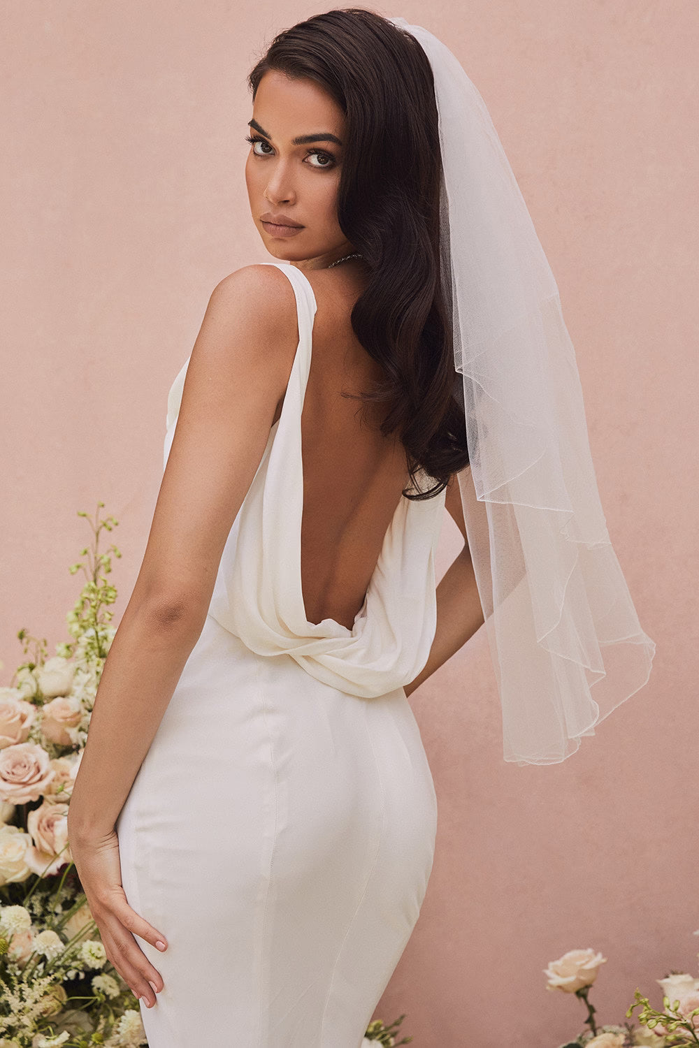 Odette ivory draped back bridal gown - limited edition