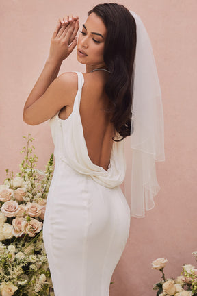 Odette ivory draped back bridal gown - limited edition