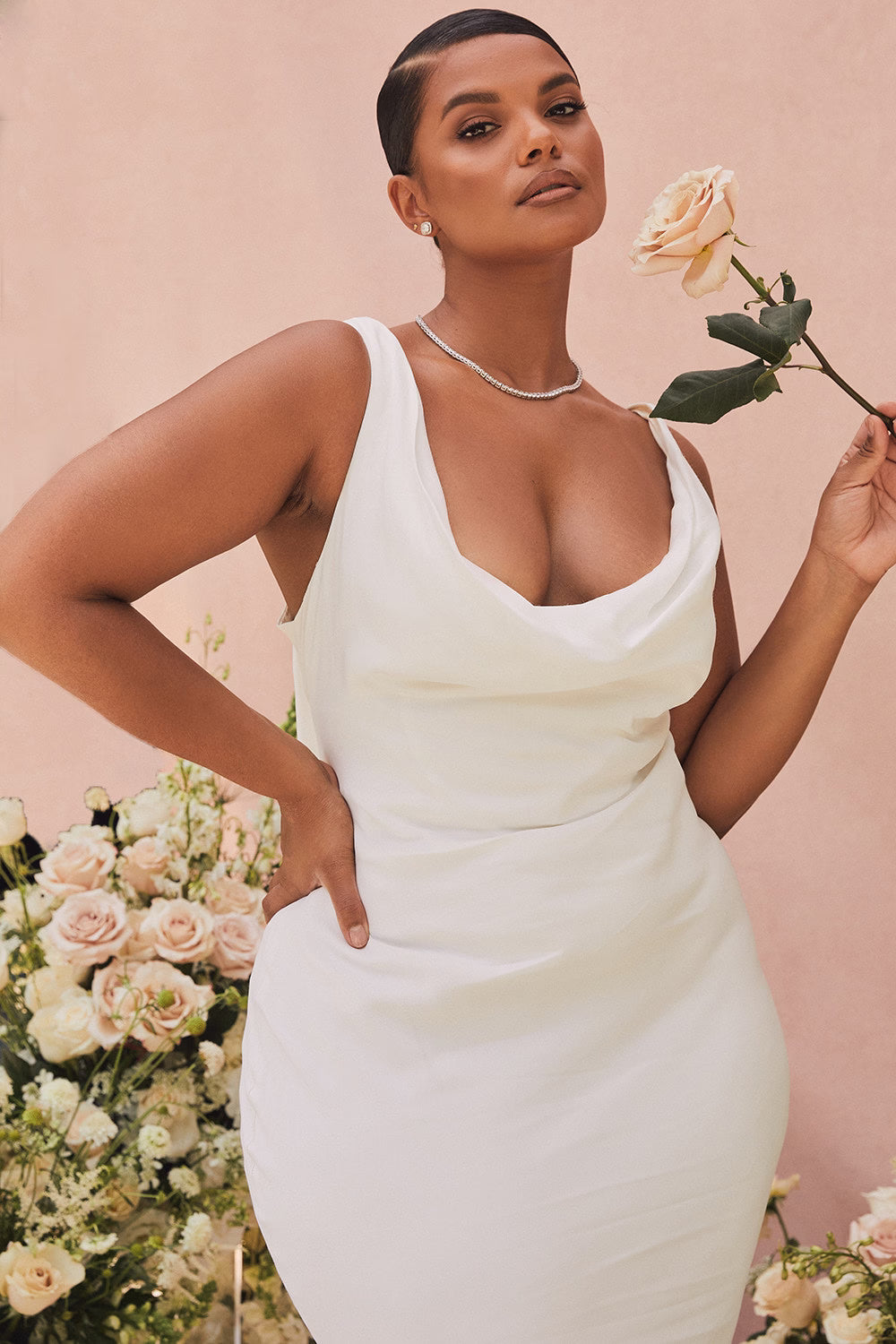 Odette ivory draped back bridal gown - limited edition