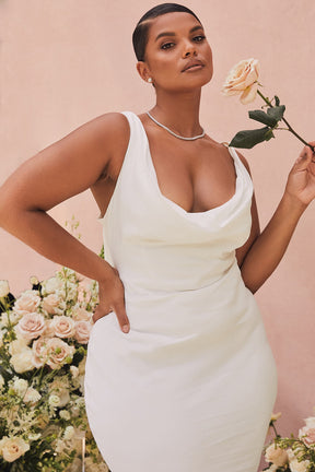 Odette ivory draped back bridal gown - limited edition