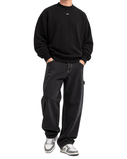 Off White Vibe Arrow Skate Crewneck Sweatshirt Black