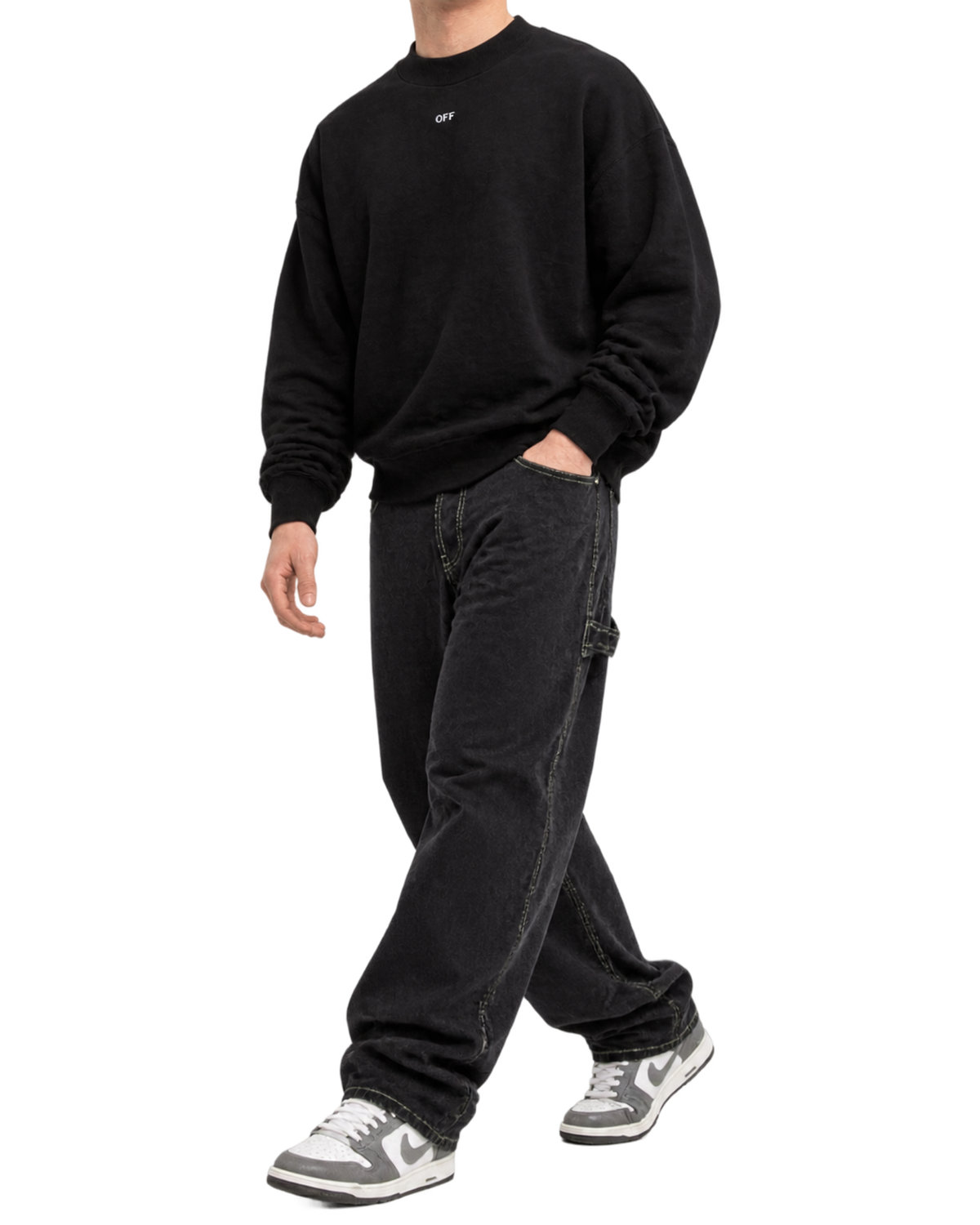 Off White Vibe Arrow Skate Crewneck Sweatshirt Black