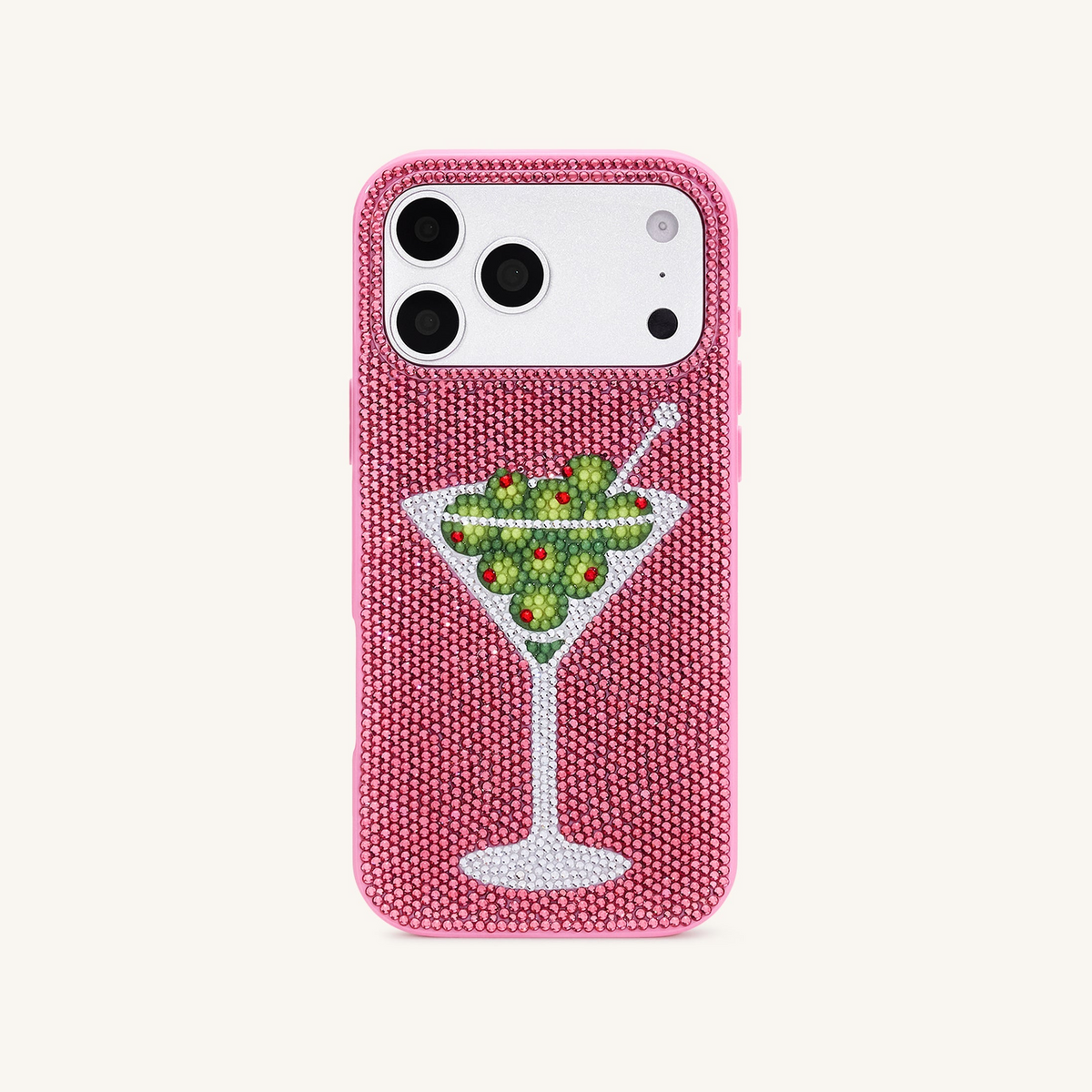 Olive Martini Artificial Crystal Phone Case - Pink