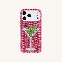 Olive Martini Artificial Crystal Phone Case - Pink