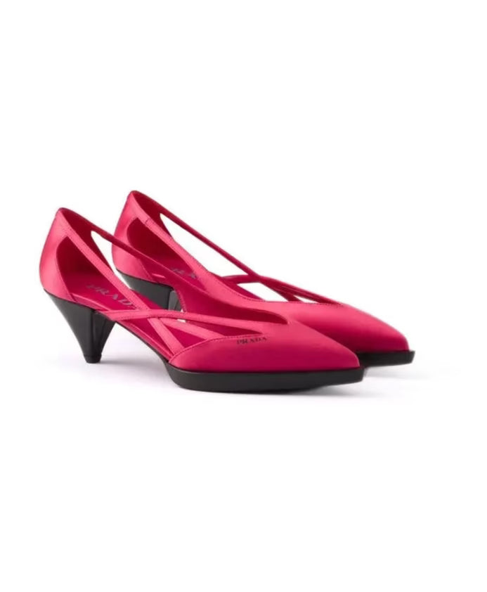 Prada Satin Cut-Out Pumps