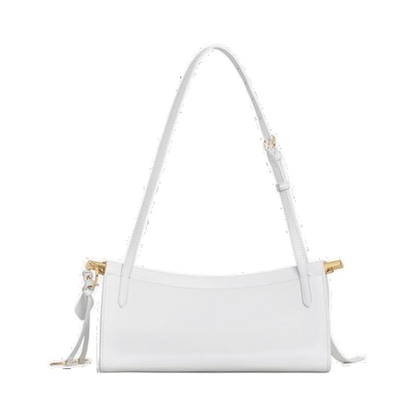 Optic White - Le Click East West Small Bag In Leather