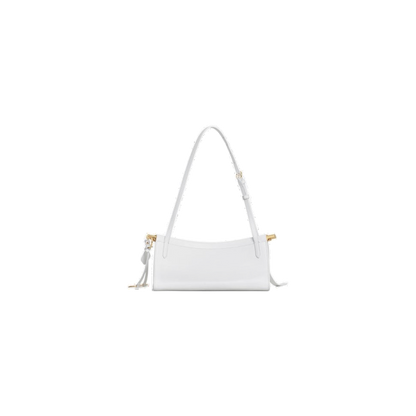 Optic White - Le Click East West Small Bag In Leather