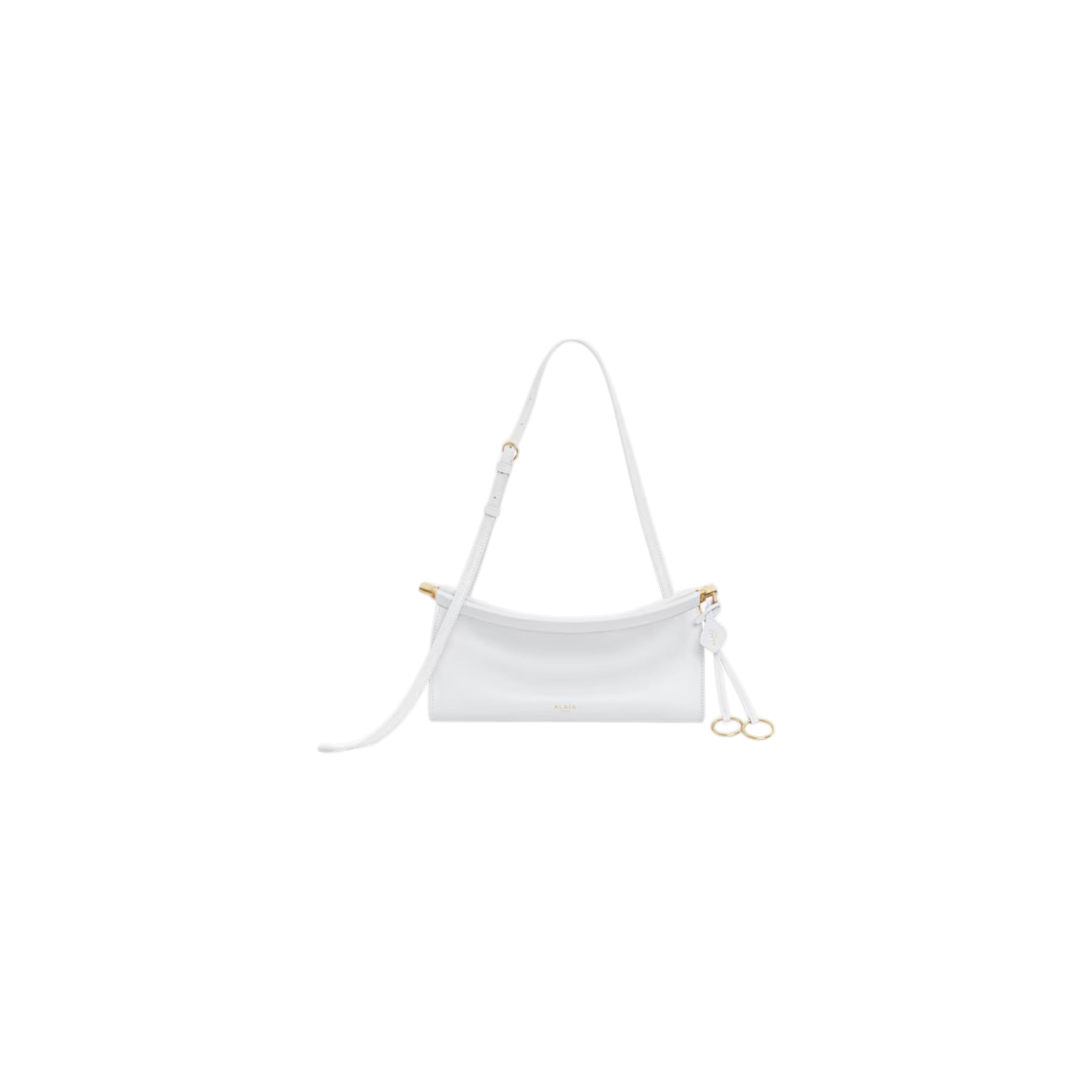 Optic White - Le Click East West Small Bag In Leather