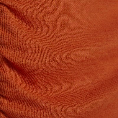 Orange Banded Hem Drape Top