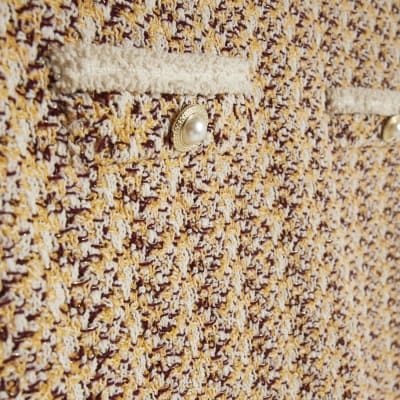 Orange Boucle Mini Skirt