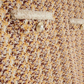 Orange Boucle Mini Skirt