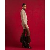 Orange Boucle Mini Skirt