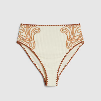 Orange Cornelli Print Bikini Briefs