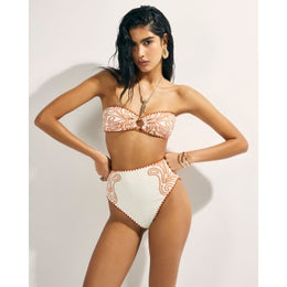 Orange Cornelli Print Bikini Briefs