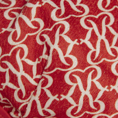 Orange Monogram Print Bikini Top