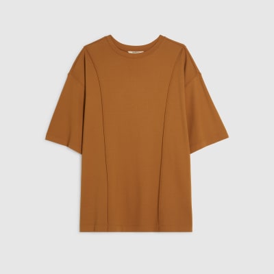 Orange Oversized Seam Front T-Shirt
