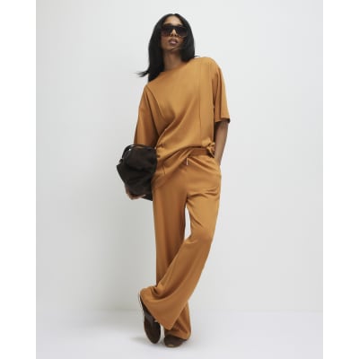 Orange Oversized Seam Front T-Shirt
