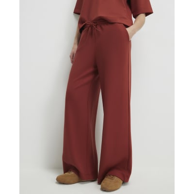Orange Premium Drawstring Wide Leg Joggers