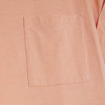 Orange Short Sleeve Burnout Pocket T-shirt
