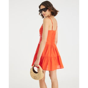 Orange Sleeveless Mini Beach Dress