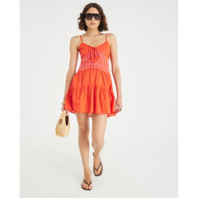 Orange Sleeveless Mini Beach Dress