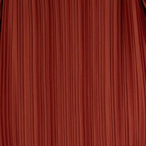 Orange Sleeveless Plisse Belted Midi Dress