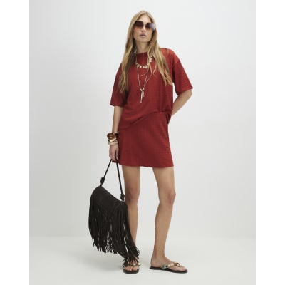 Orange T-Shirt And Skort Set