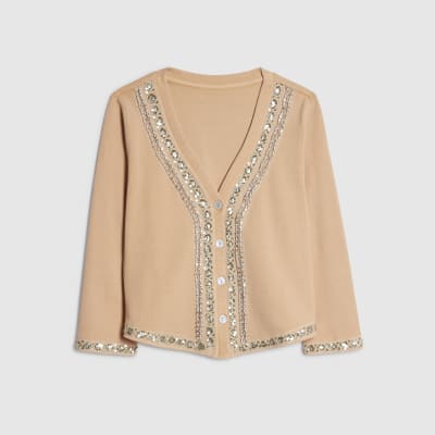 Orange Year Zero Embellished Trim Cardigan
