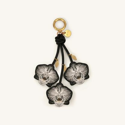 Orchid Bag Charm - Black