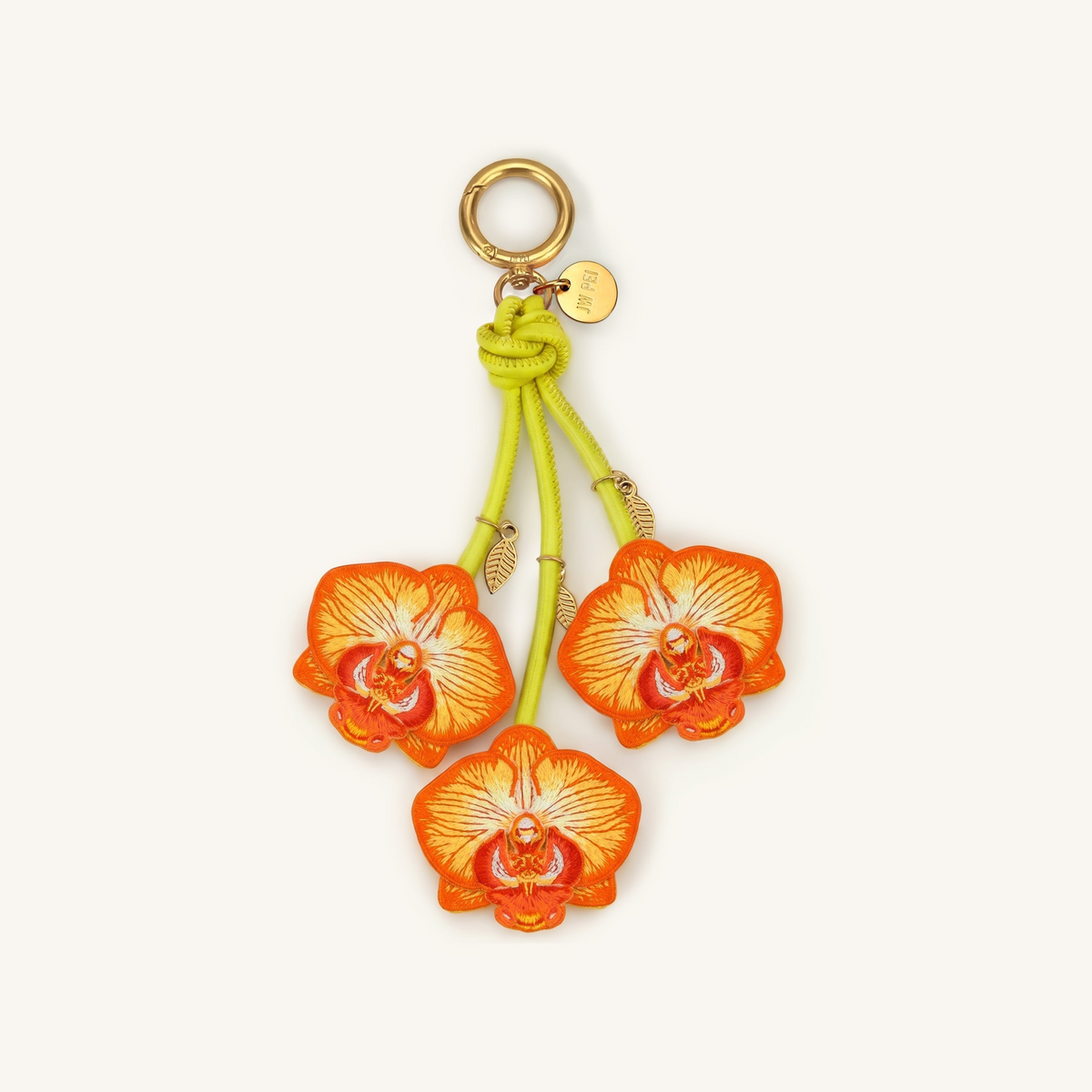 Orchid Bag Charm - Bright Orange