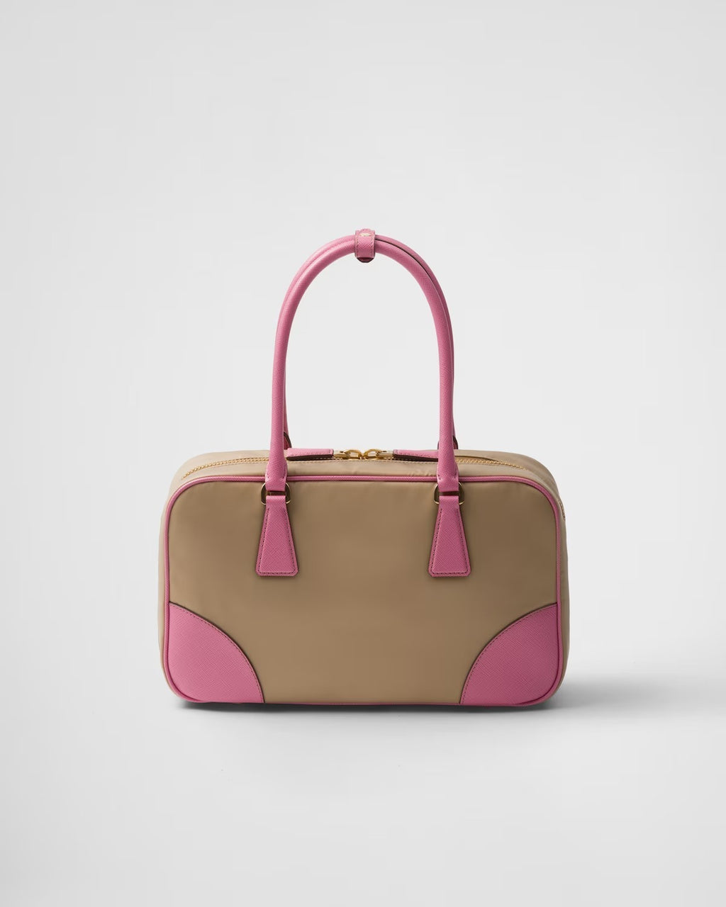 Prada Pink & Beige Top-Handle Bag
