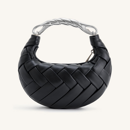 Orla Weave Handbag - Black