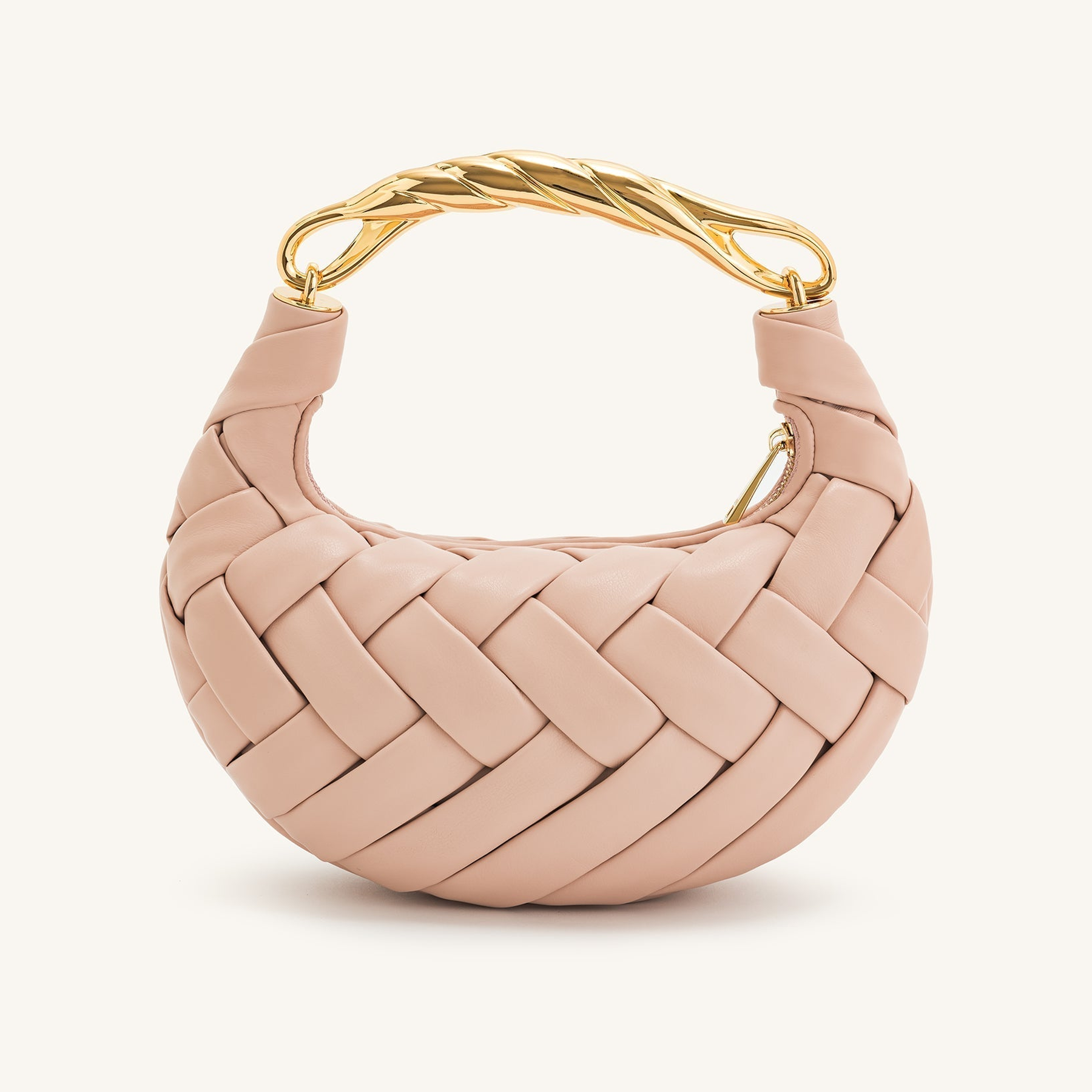 Orla Weave Handbag - Pink Beige
