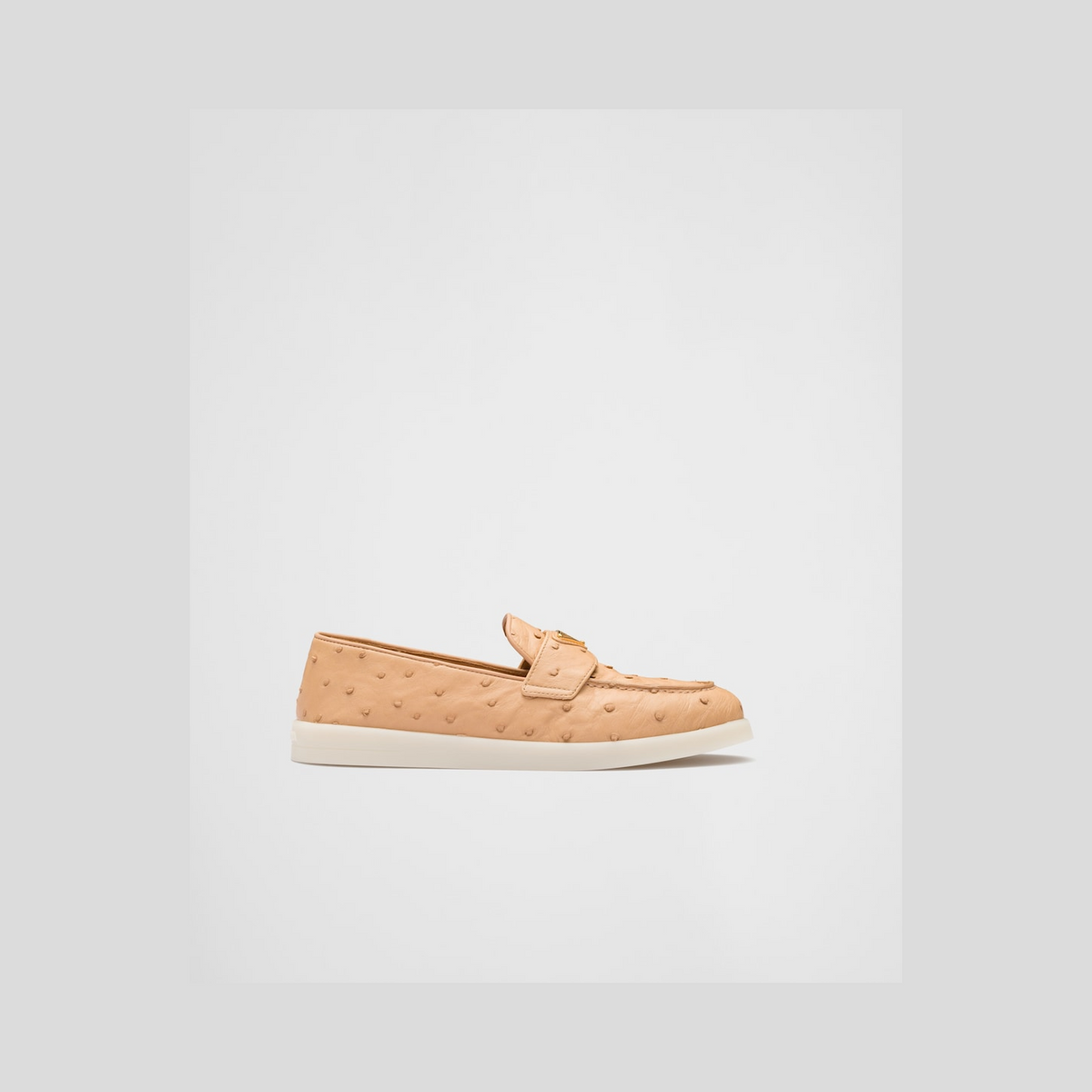 Natural Ostrich leather loafers