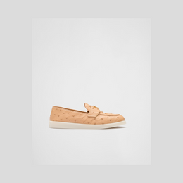 Natural Ostrich leather loafers