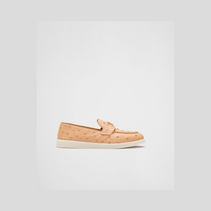 Natural Ostrich leather loafers