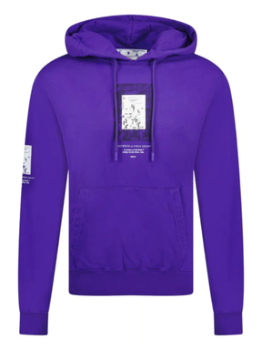 Off White Paint Mirror Logo Slim Fit Purple Hoodie