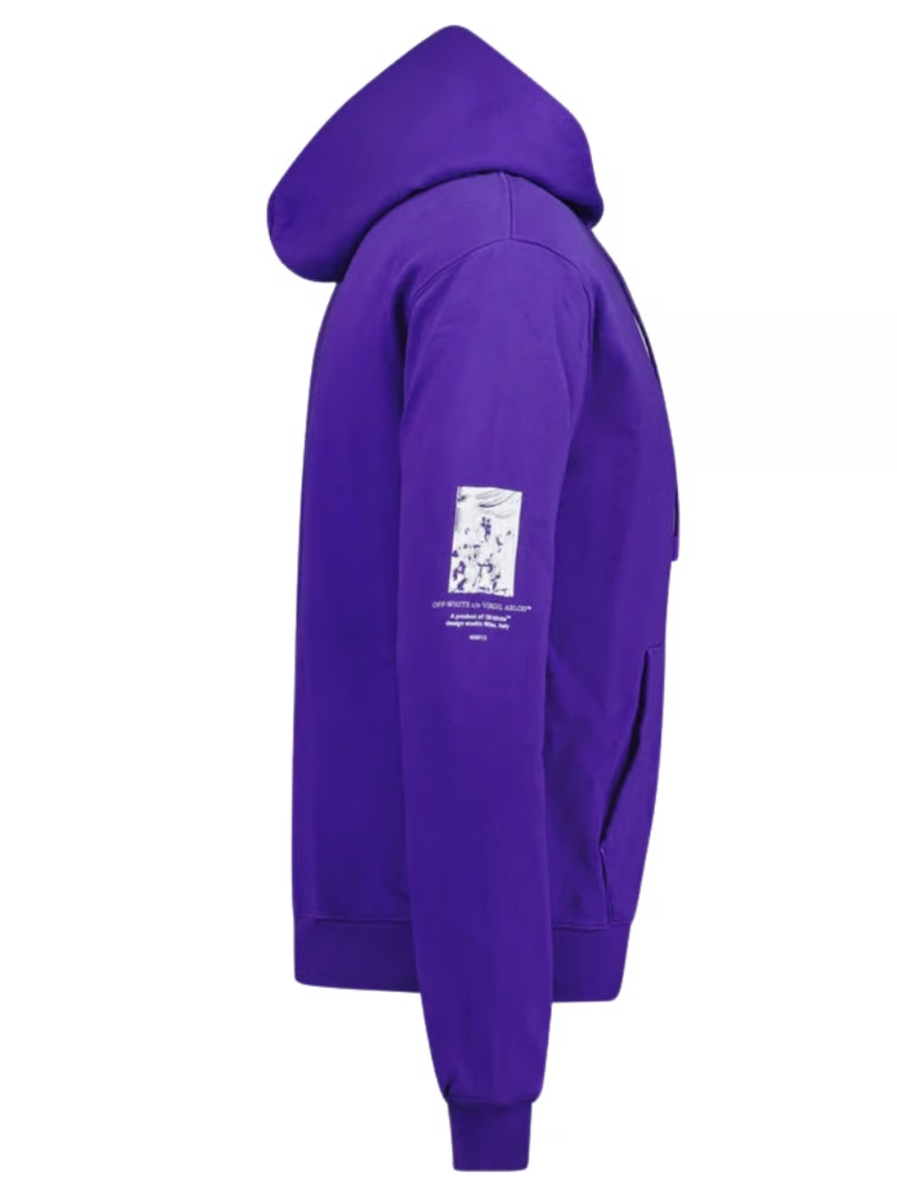 Off White Paint Mirror Logo Slim Fit Purple Hoodie