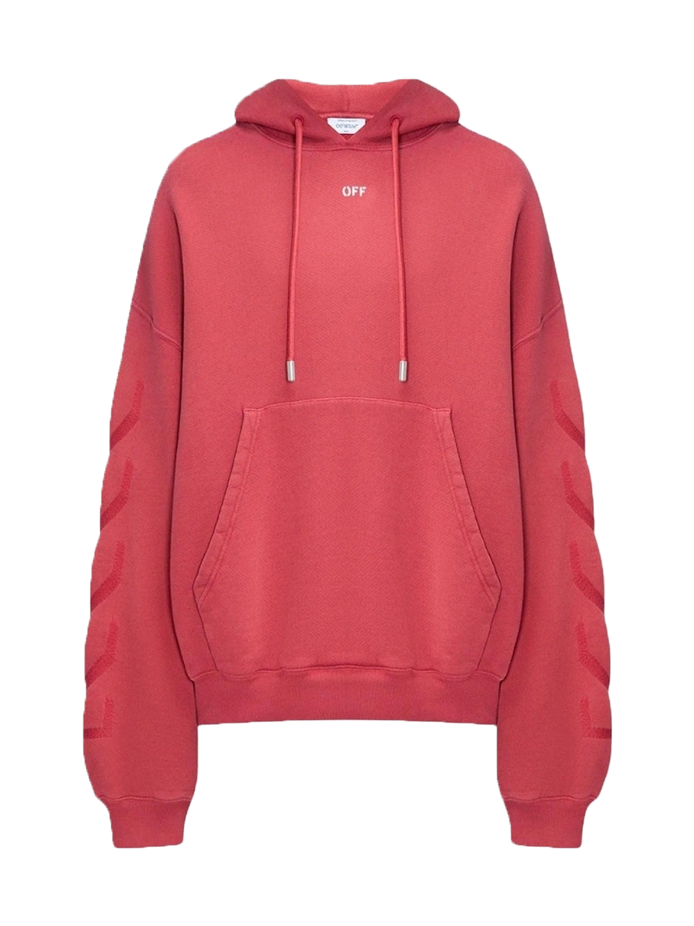 Off-White St Matthew Design Washed Red Hoodie