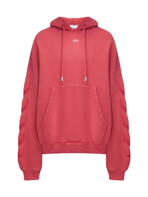 Off-White St Matthew Design Washed Red Hoodie