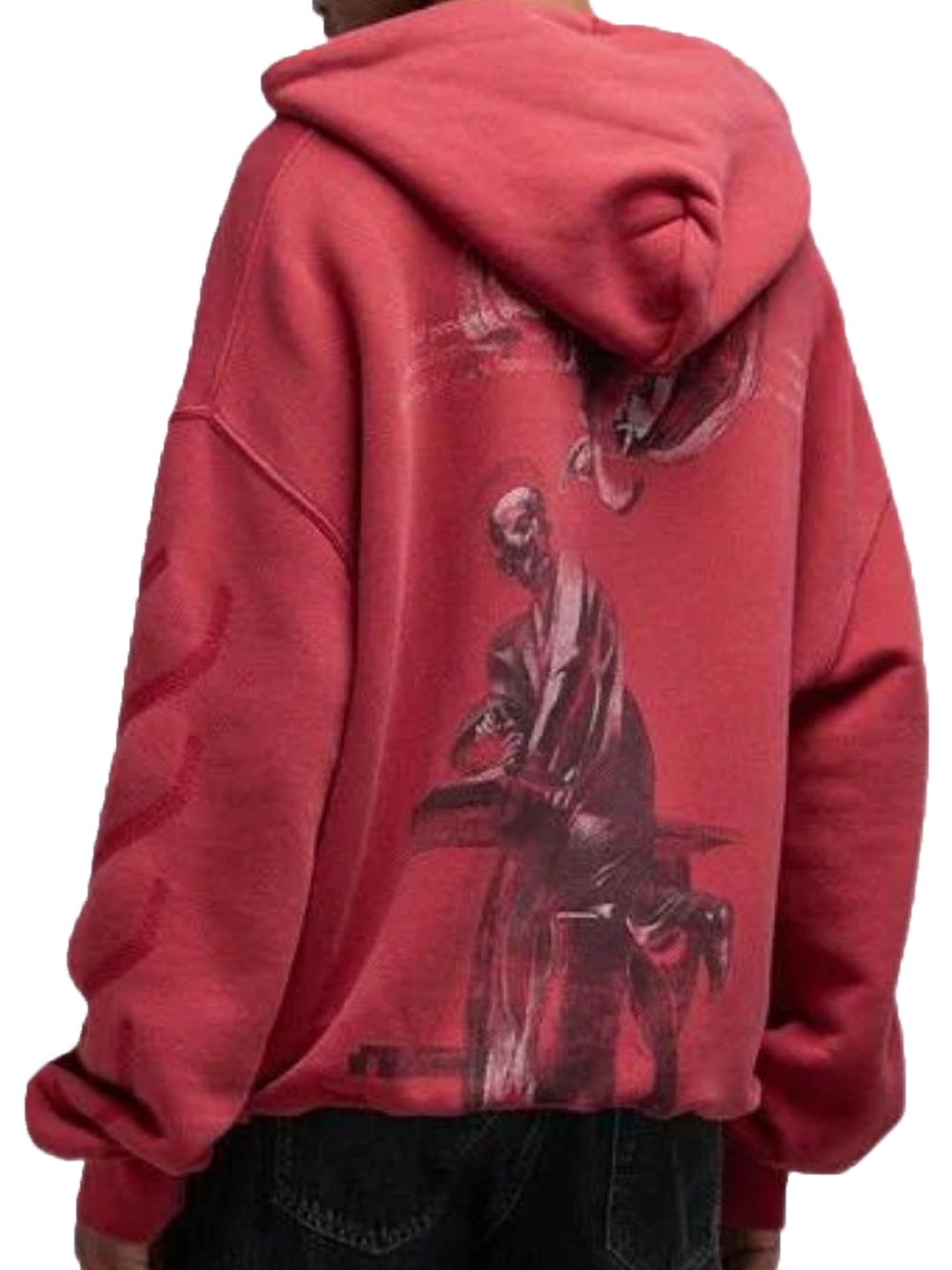 Off-White St Matthew Design Washed Red Hoodie