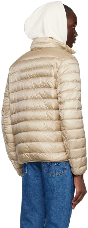 Beige Embroidered Down Jacket