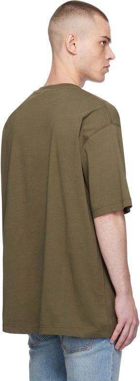 Khaki Screen-Printed T-shirt