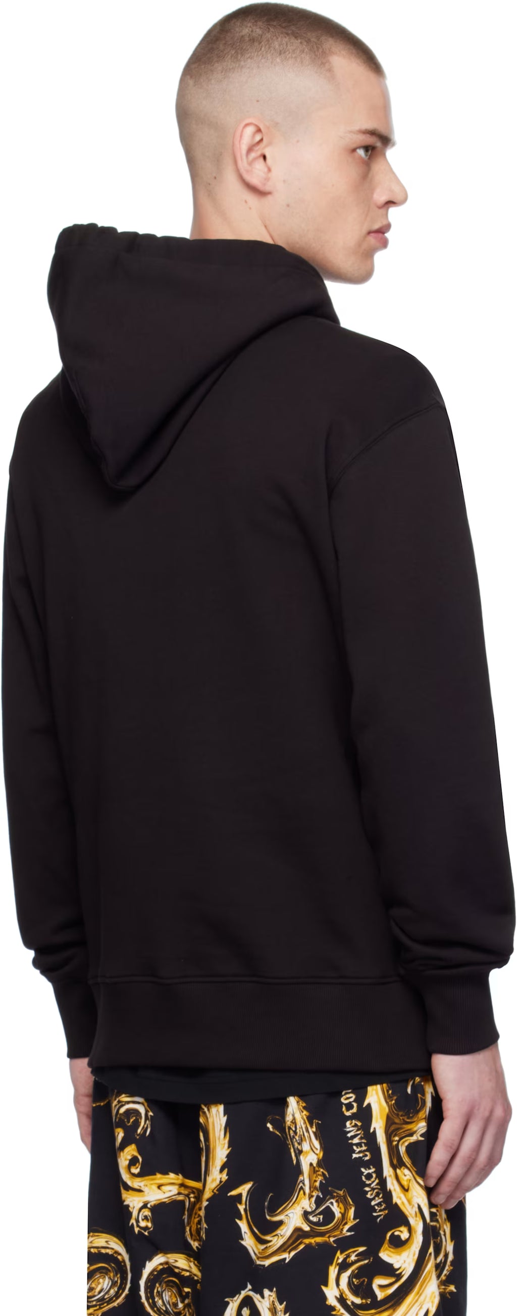 Black Logo Regular-Fit Hoodie