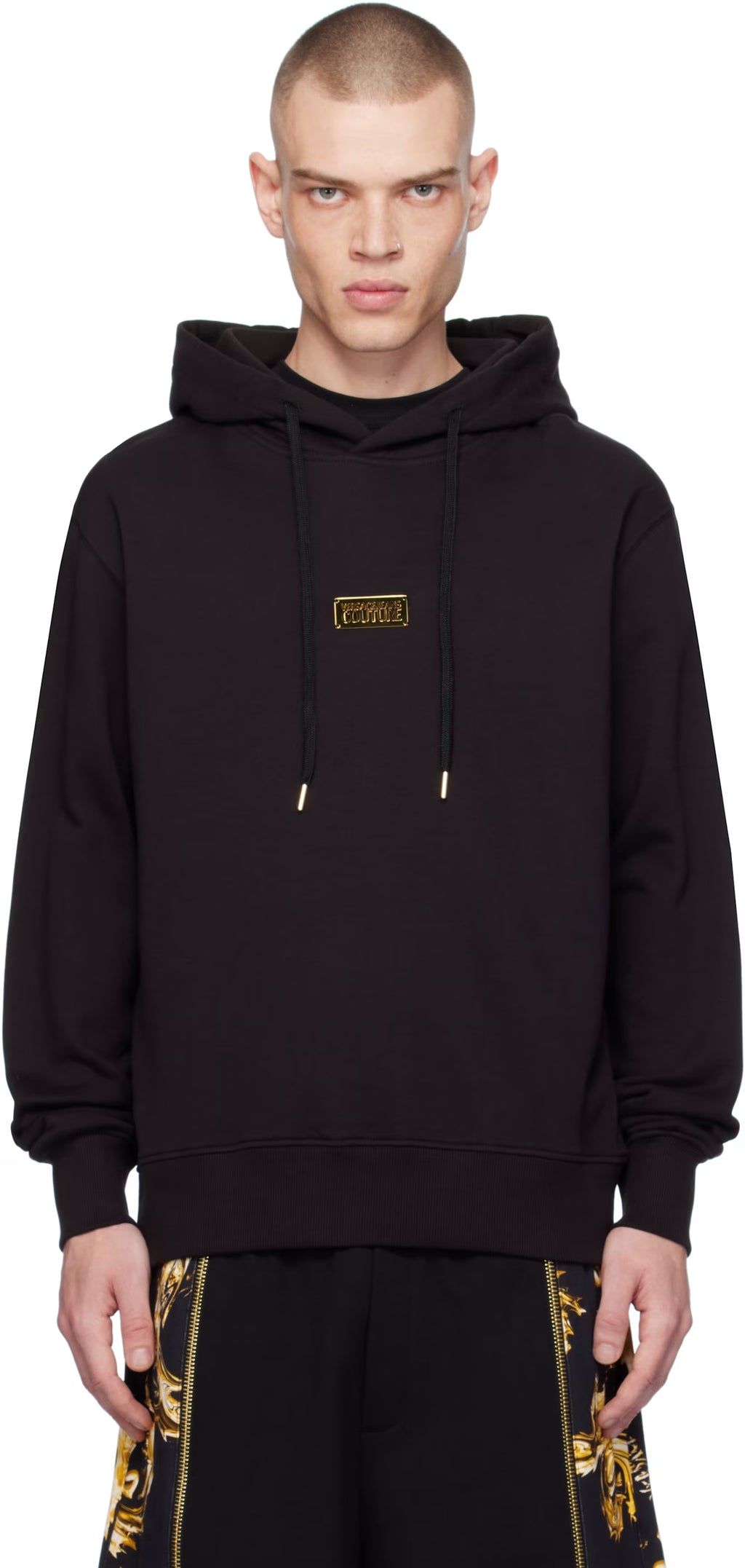 Black Logo Regular-Fit Hoodie