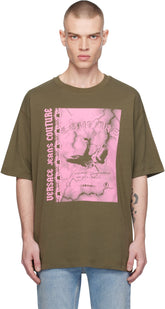 Khaki Screen-Printed T-shirt