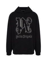 Palm Angels Monogram Statement Logo Black Hoodie