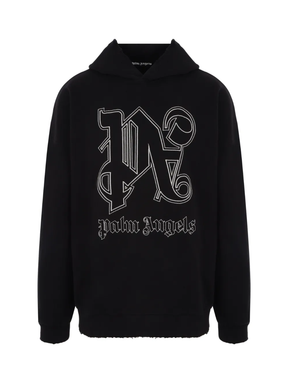 Palm Angels Monogram Statement Logo Black Hoodie
