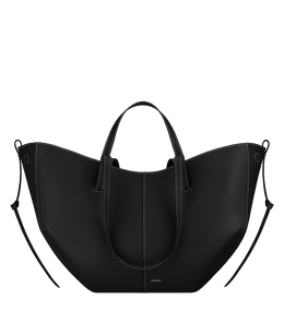 Cyme - Textured Black with Ecru Stitching