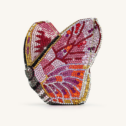 Paisley Crystal Butterfly Clutch - Multicolor